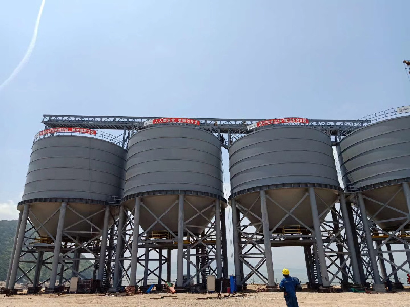 storage in large steel silos